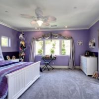 Lavendel muur landhuis slaapkamer