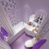 Interior bilik mandi dalam warna lavender