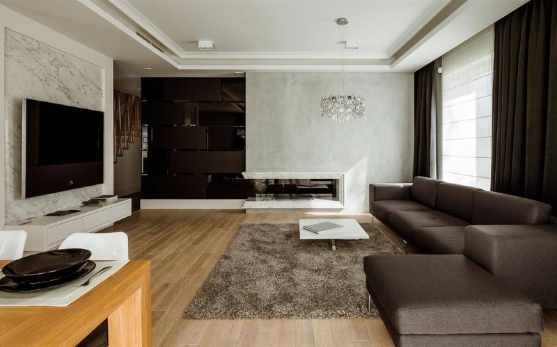Dormitor minimalist în apartamentul unui singur bărbat