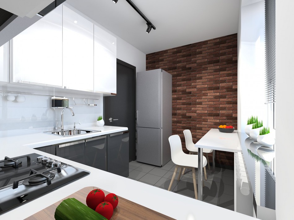Design bucătărie în apartamentul P44T după reamenajare