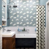 Tirai bilik mandi gaya Provence