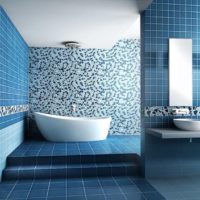 Shades of blue dalam reka bentuk bilik mandi