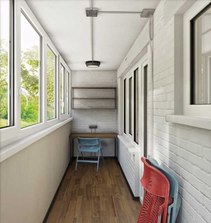 Design cu balcon într-un apartament de studio după reamenajare