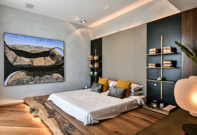 Prekrasna rasvjeta spavaće sobe u modernom stilu