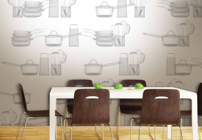 Hiasan dinding dapur dengan kertas dinding vinil foamed