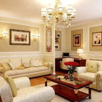 Osvětlení v moderním obývacím pokoji v klasickém stylu
