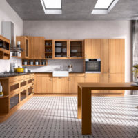 Moderni virtuvė ruda