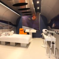 Slaapkamer interieur in ruimteschip