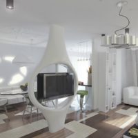 Projek reka bentuk futuristik sebuah ruang tamu sebuah rumah persendirian