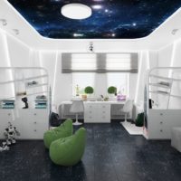 Erdvėlaivio kajutės kambarys