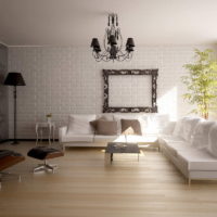 Черен полилей в дизайна на хола