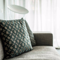 Decorative pillows with geometric patterns