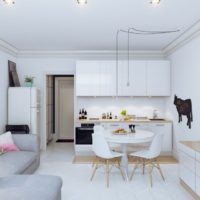 Keuken woonkamer in het wit