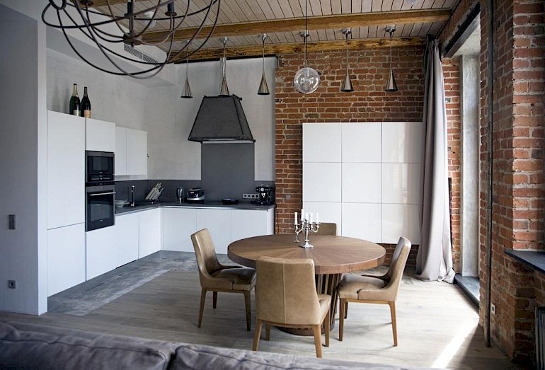 Keuken in loftstijl met moderne elementen