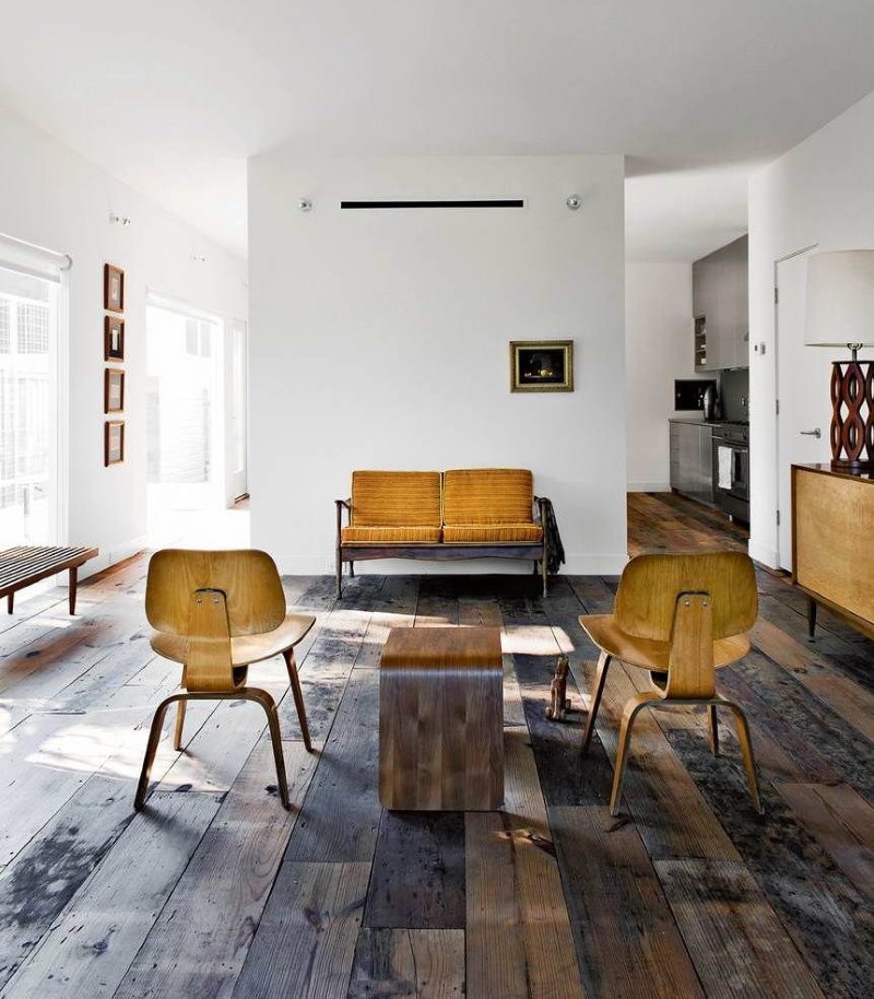 Gabungan minimalism dan negara di ruang tamu moden