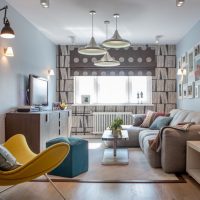 Design obývacího pokoje v pastelových odstínech