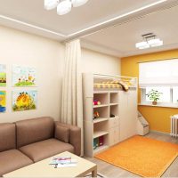 Oranžový koberec v dětském prostoru společenské místnosti