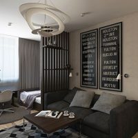 Obývací pokoj design v tmavých barvách