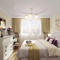 Dormitor luminos într-un stil clasic