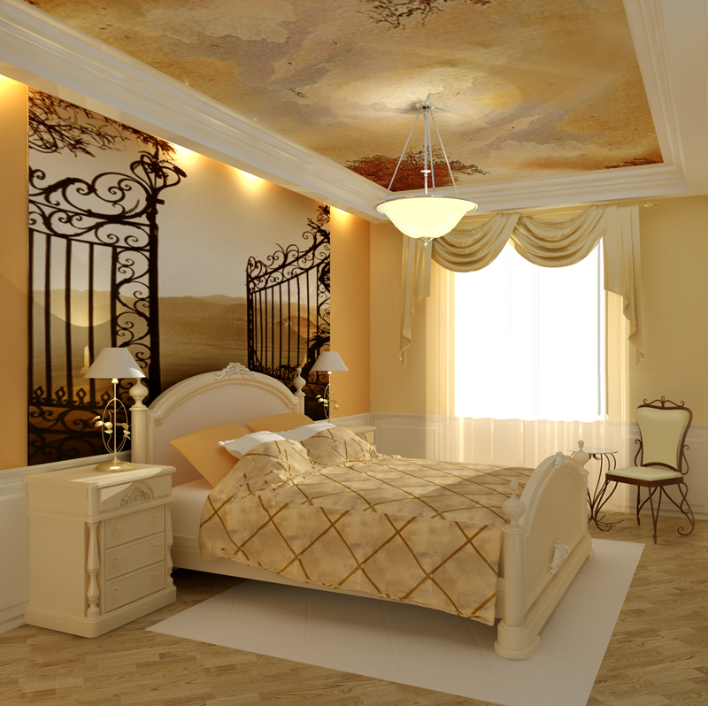 Smalle klassieke slaapkamer