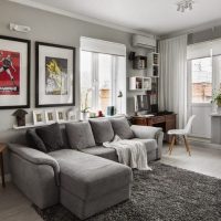 Design of a modern apartment in gray tones