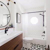 Design koupelny s bílými stěnami