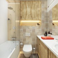 Jubin Mosaic di dalam bilik mandi moden