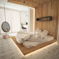 Екологично чист модерен интериор на спалнята