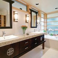 Japāņu stila vannas istabas dizains