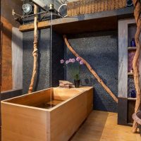 Tab mandi kayu gaya Oriental