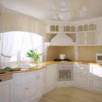 L formos virtuvė su kriaukle po langu