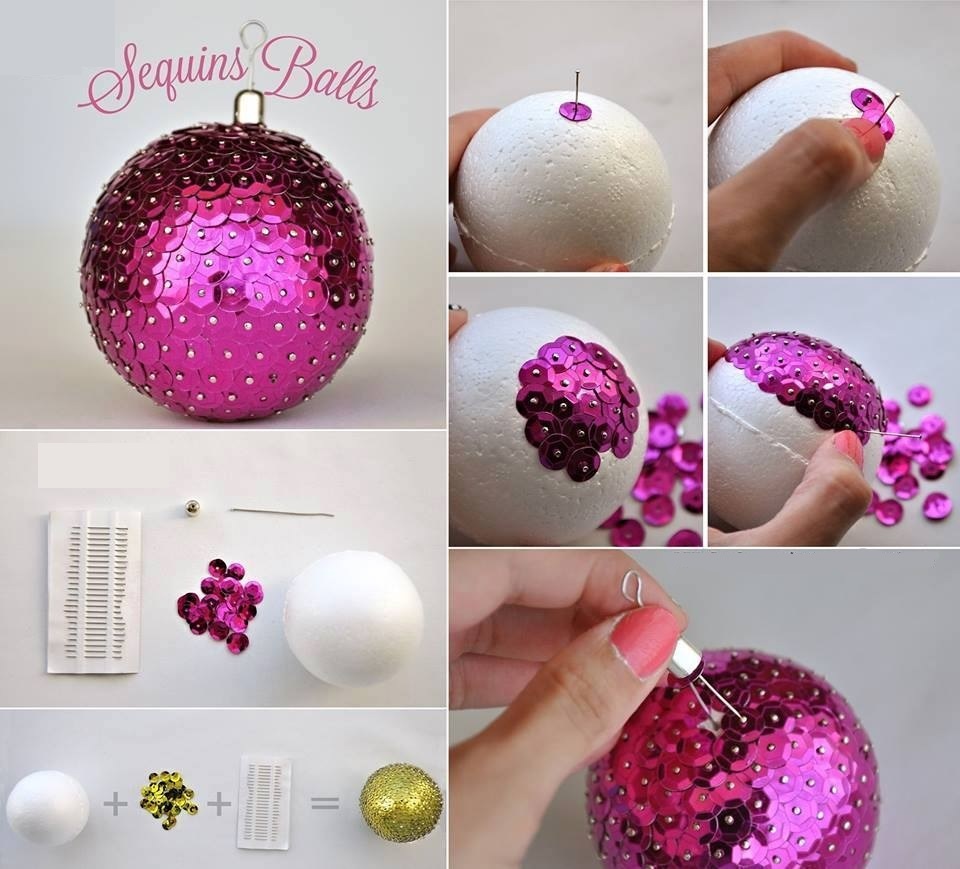 Het productieproces van kerstballen gemaakt van schuim