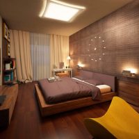Bruine kleur in het ontwerp van de slaapkamer