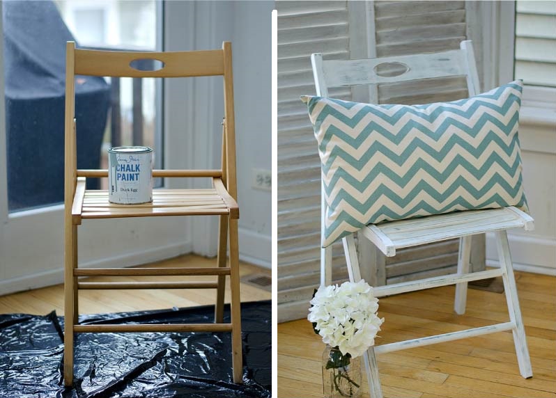 Folding chair restoration with repainting