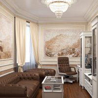 Umělecká malba stěn klasického obývacího pokoje