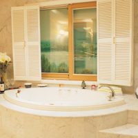 Window with shutters in the bathroom