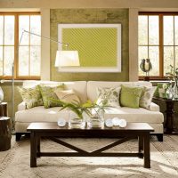 Zelená barva v designu obývacího pokoje
