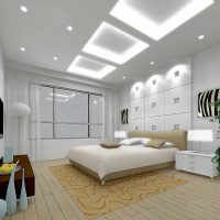 Bílé světlo v moderní ložnici
