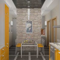 Geltona spalva virtuvės dizaine