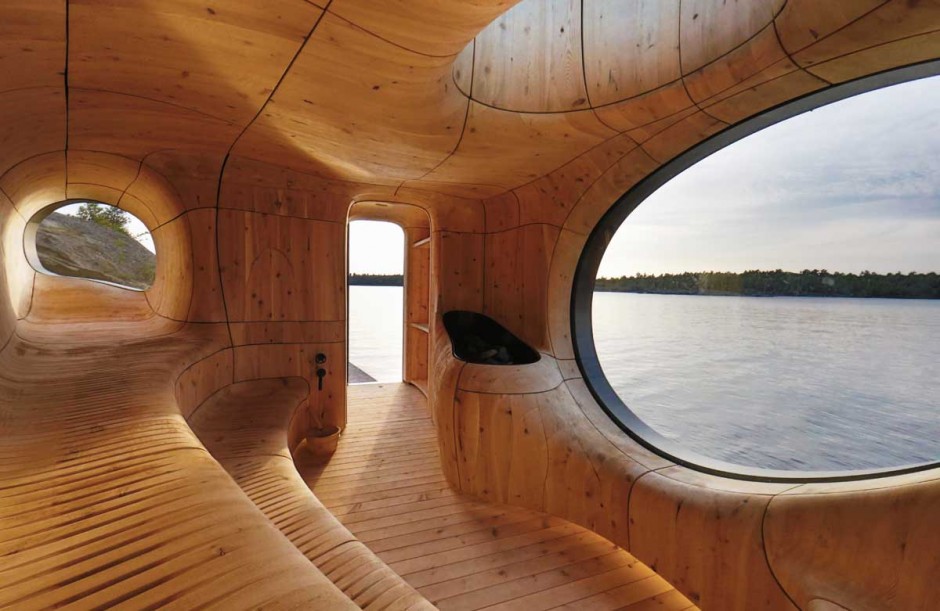 Sauna-ontwerp in Canadese stijl