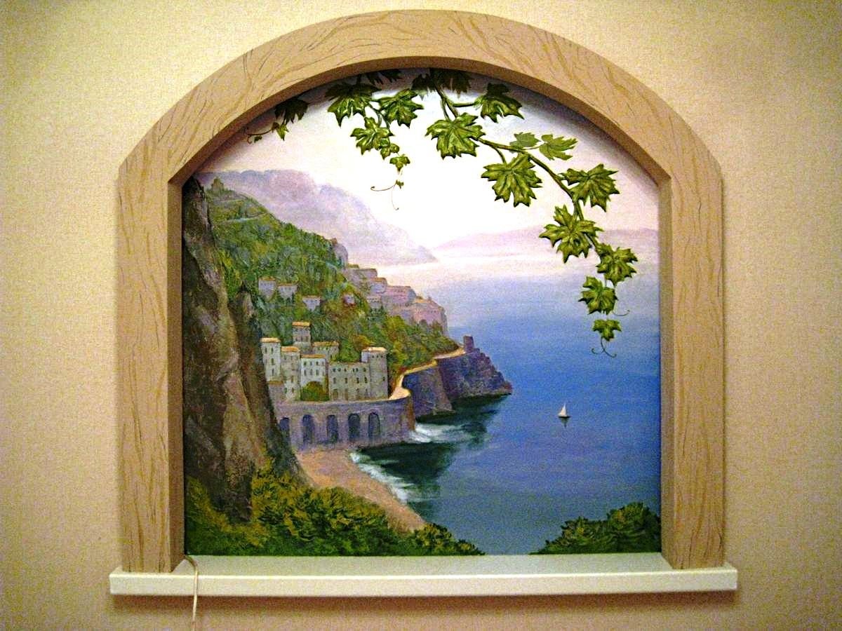Imitace okna s výhledem na moře