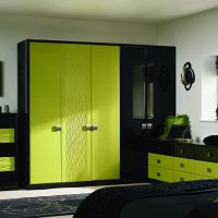 Черен и зелен комплект мебели