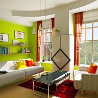 Living room design with two windows