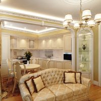 Klasisks virtuves-dzīvojamās istabas griestu apgaismojums
