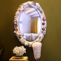 Dekor okvira ogledala za školjke