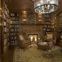 O atmosferă confortabilă într-o cameră cu o colecție de cărți
