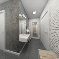 Koridora dizains studijas tipa dzīvoklī