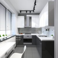 Bucătărie în colț într-un apartament studio