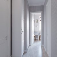 Koridor sempit di apartmen studio