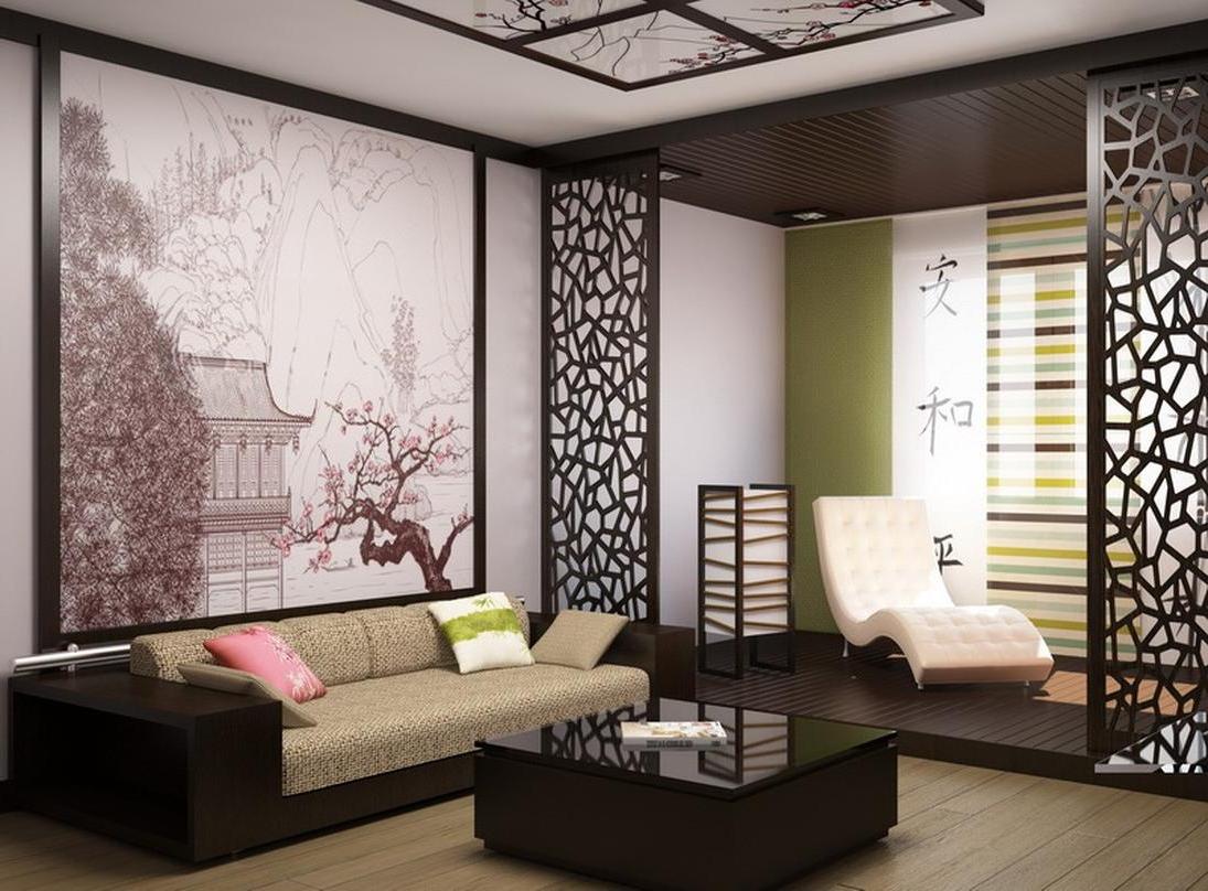 Fotoliu perete dormitor în stil chinezesc